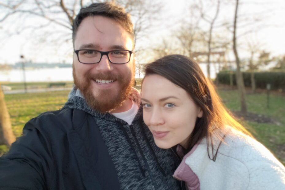 photographer Paul Latallo and his wife in a countryside setting